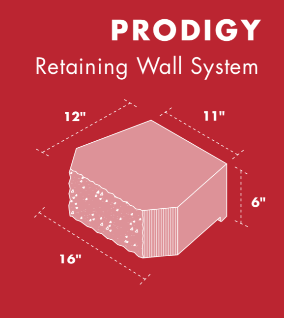 Retaining Wall Block Prodigy (Natural) Block Asphalt Materials